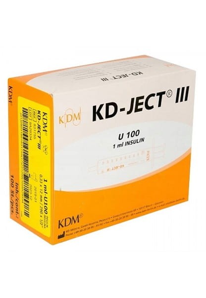 Strzykawka insulinowa KD JECT III 0,5ml U100 z igłą wtopioną  03x8 100szt SM1187