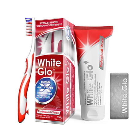 White Glo Professional Choice Pasta Wybielająca 150g + Szczoteczka GRATIS