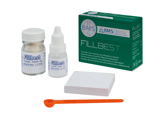 BMS Dental FILLBEST Chemoutwardzalny cement do uzupełnień proszek 15g + płyn 8g SM029