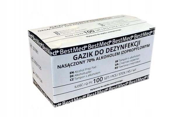Gaziki nasączone alkoholem 100 szt. a'la alkoclean -1708