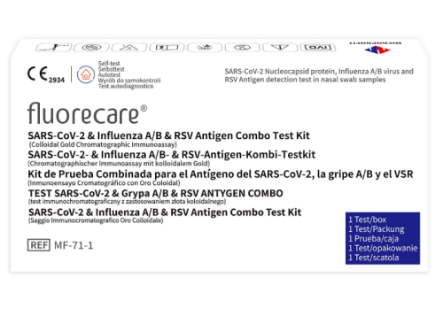 TEST COMBO FLUORECARE 4W1 SARS-CoV-2 & Grypa A/B & RSV SM0615