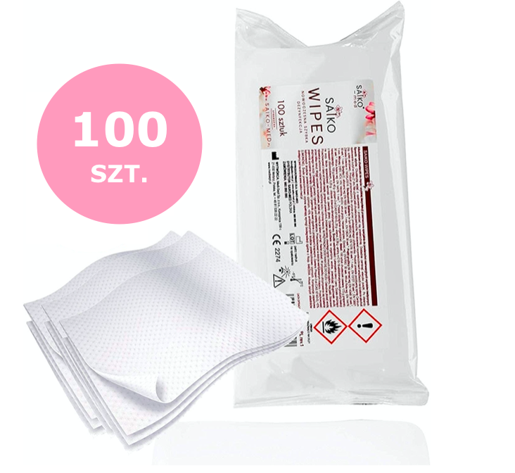 Saiko Wipes medyczne chusteczki na alkoholu do dezynfekcji powierzchni 100 szt.