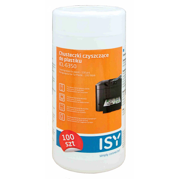 Chusteczki do plastiku i urządzeń elektronicznych ISY 100 SZT.