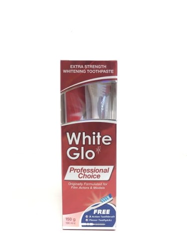 White Glo Professional Choice Pasta Wybielająca 150g + Szczoteczka GRATIS