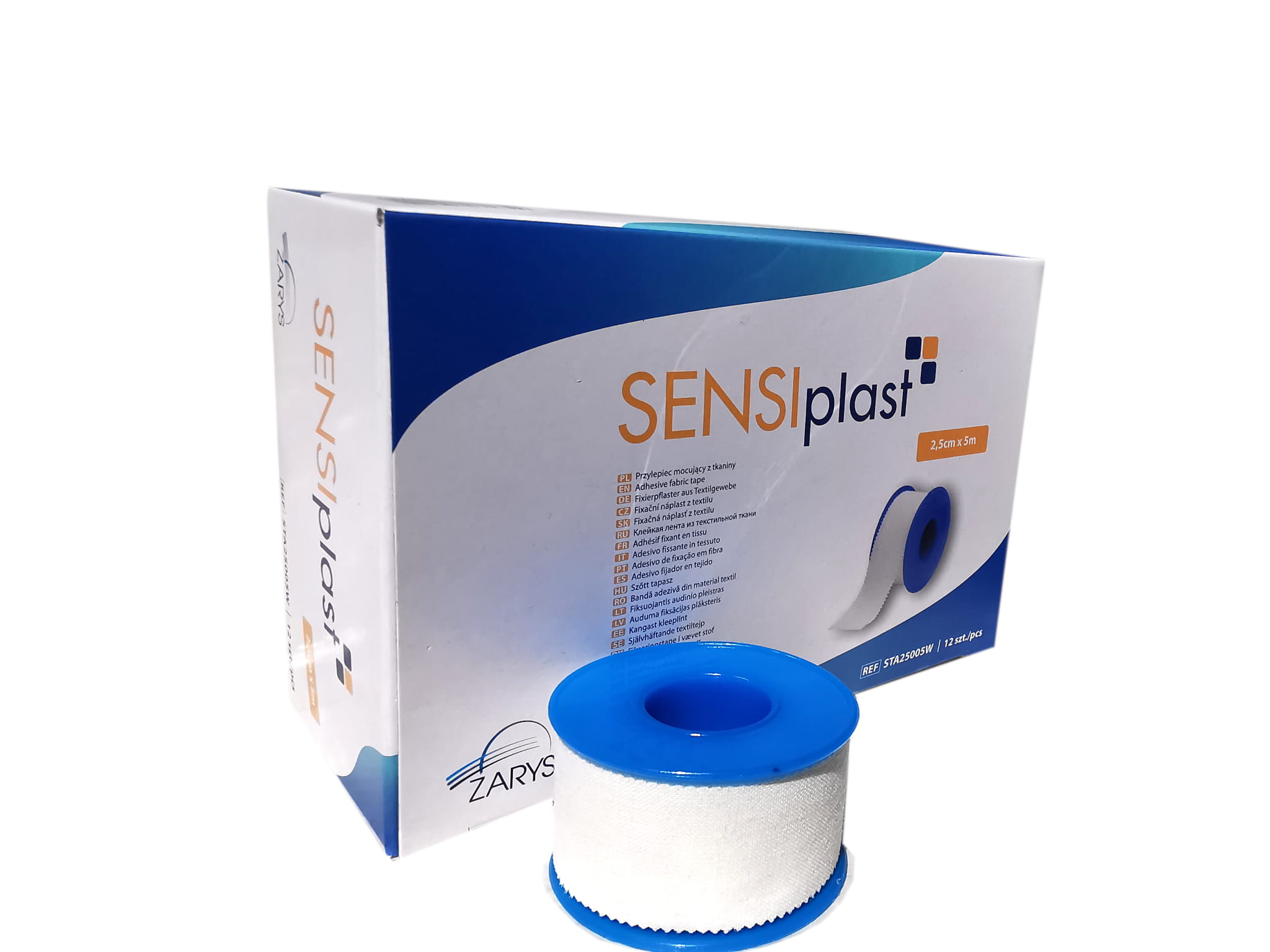Przylepiec mocujący z tkaniny Sensiplast 2,5 cm x 5 m 12 szt SM133