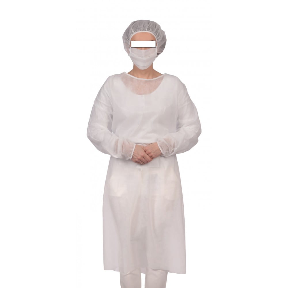 Medyczny Fartuch ochronny z atestowanej włókniny biały 35g.